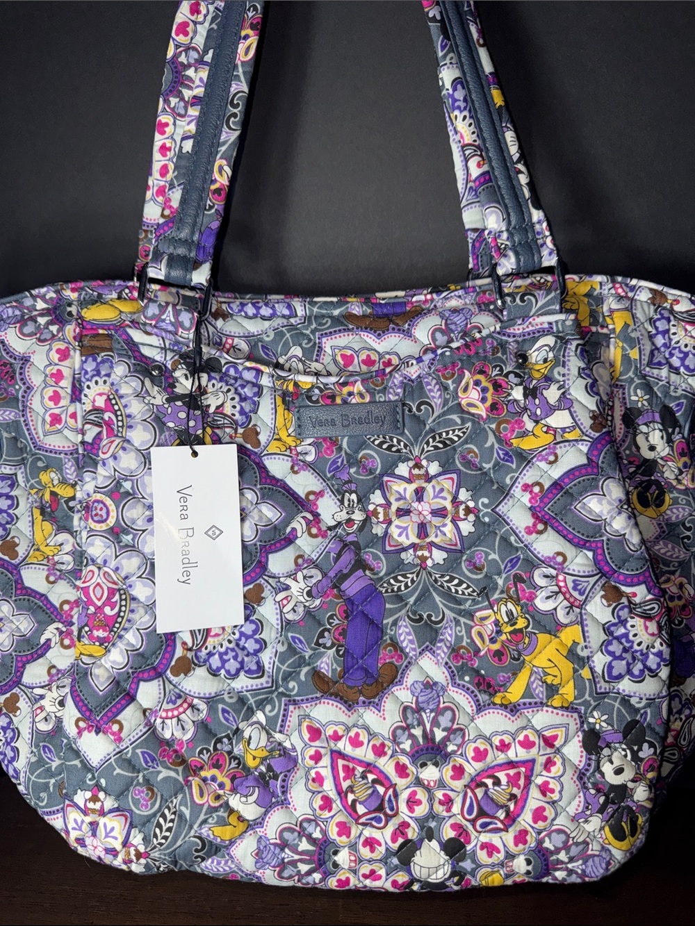 Vera Bradley Disney Glenna Satchel Shoulder Purse Cotton Mickey Sweet Treats Bag